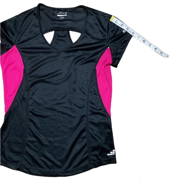 BCG Women Activewear Racerback Cut Out Work Out Short Sleeve Top Size S - Picture 6 of 13